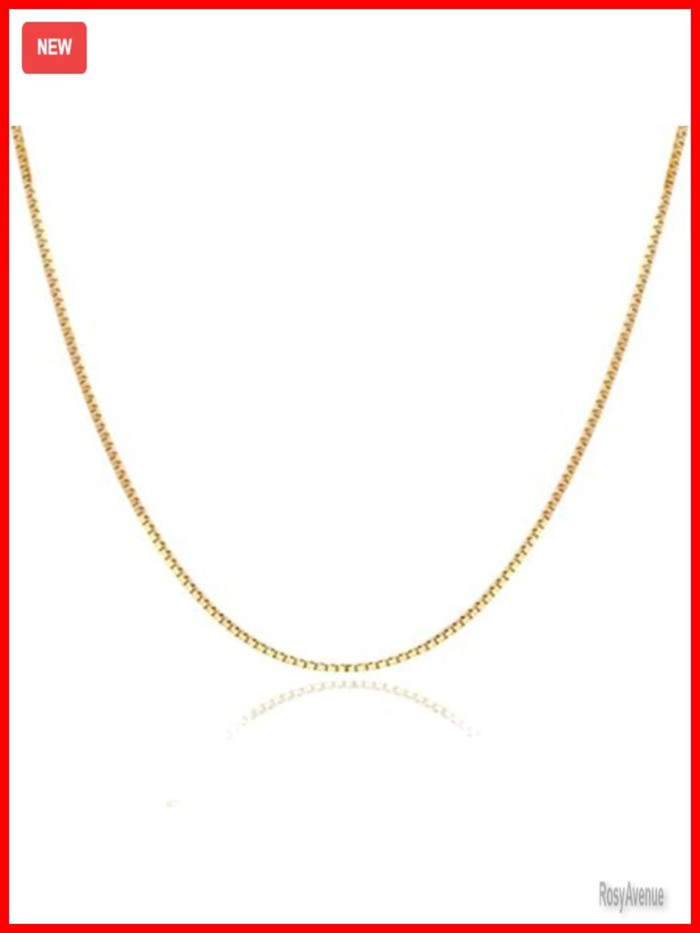 14k Solid Gold Box Chain Necklace for Women Dainty Layering Chain with Lobster
